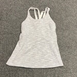 Lululemon athletica womens strappy workout tank top Gray White Heathered Size M
